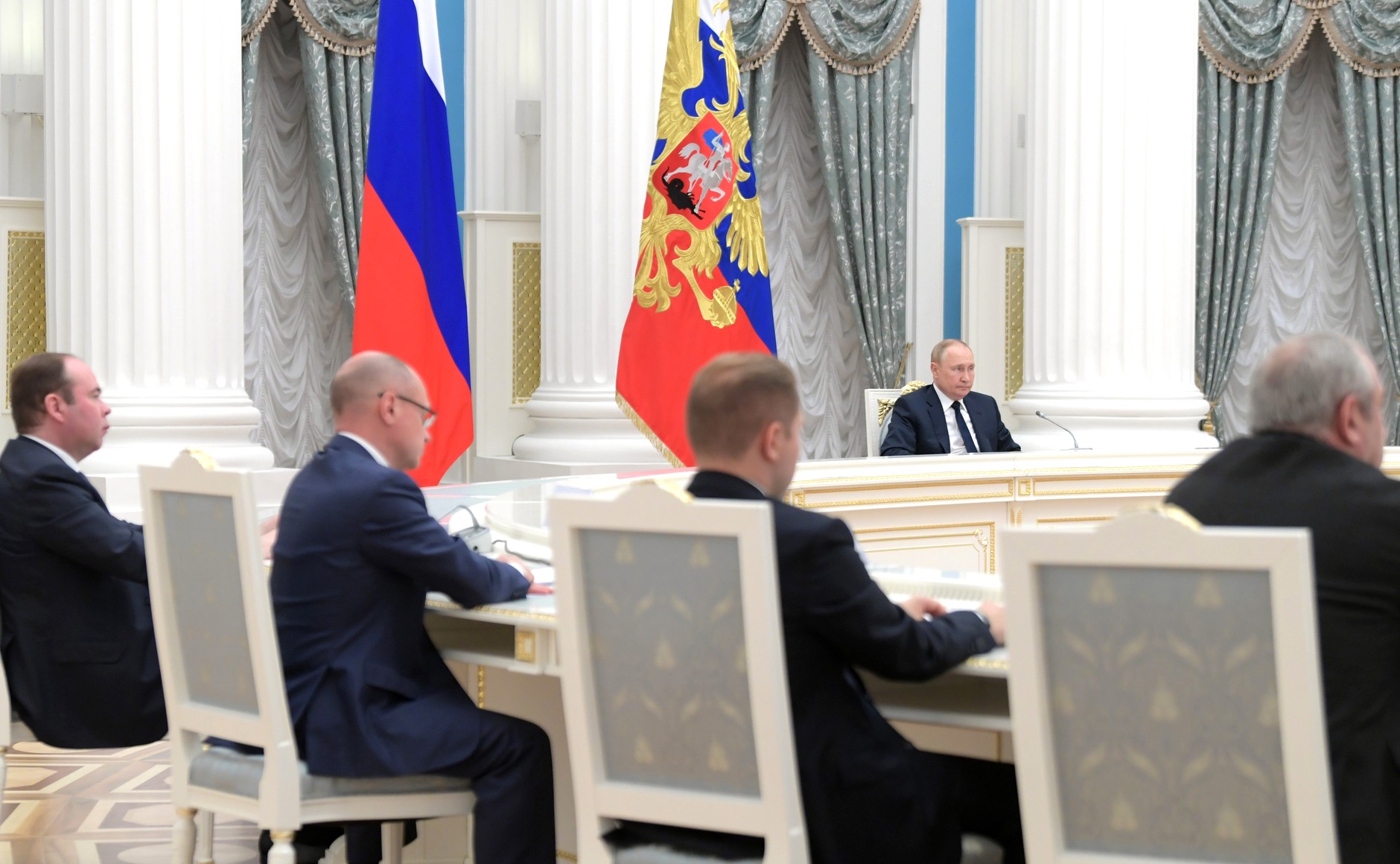 На встрече с руководством Госдумы и главами фракций. Фото РИА «Новости»